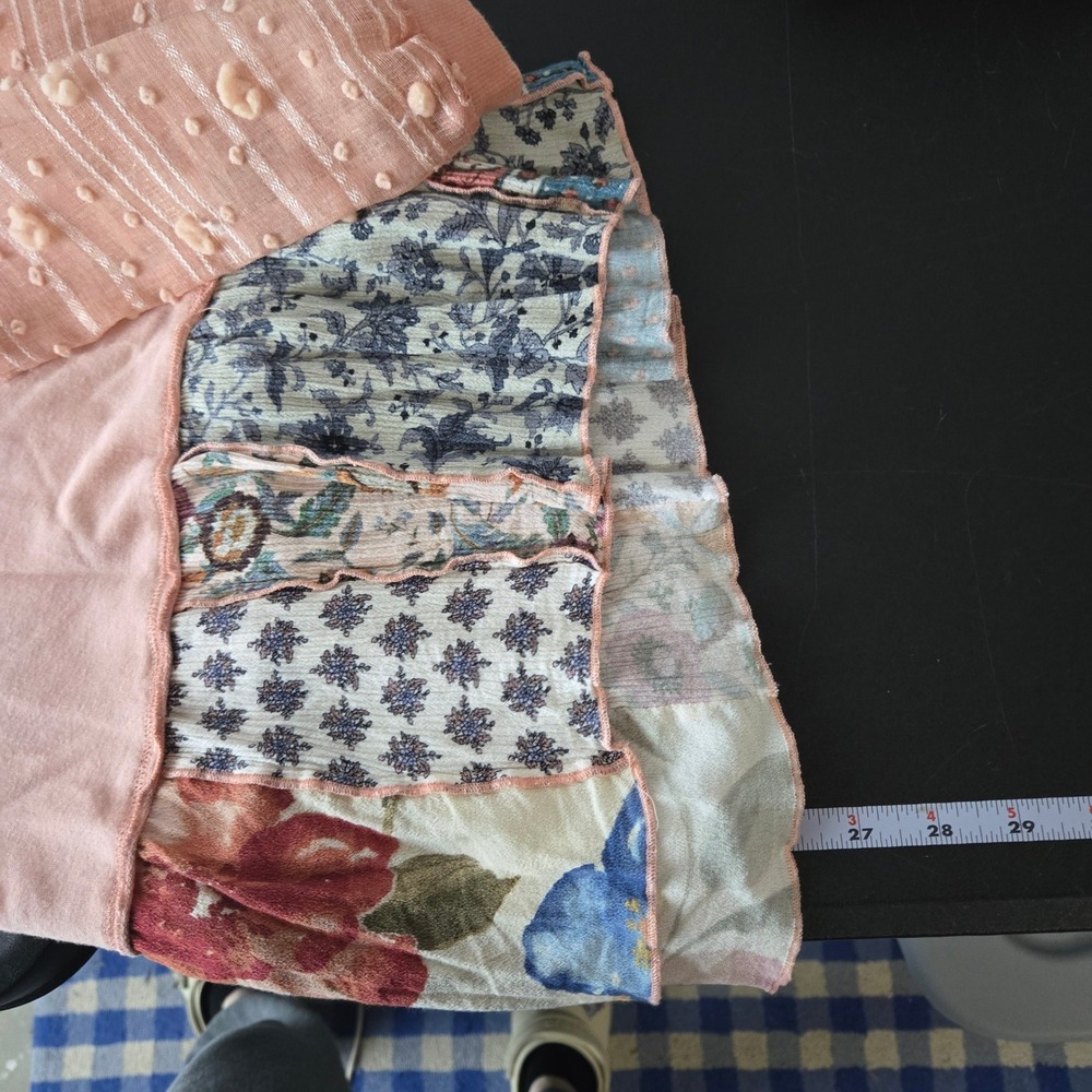 John Mark Floral Patchwork Long Sleeve Top Size‎ Large Mixed Media Boho Cottage - Picture 8 of 9